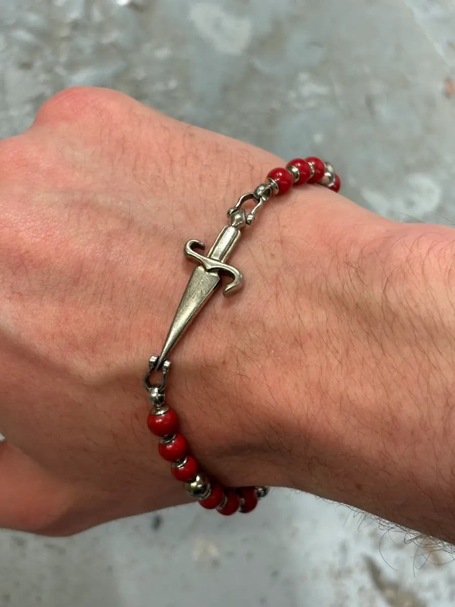 Cesare Paciotti Red Beaded Cross Charm Bracelet LoHPUWl 0