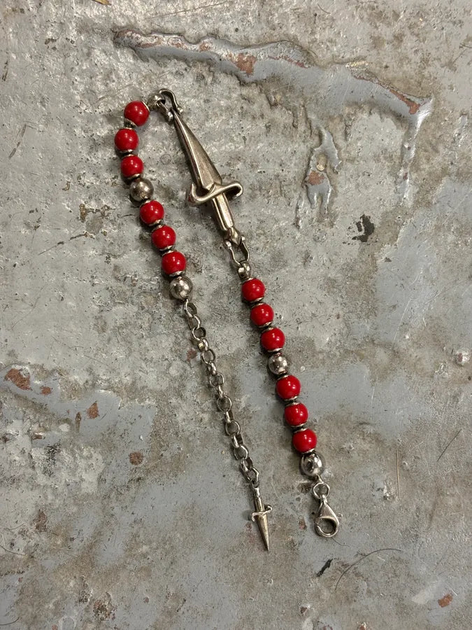 Cesare Paciotti Red Beaded Cross Charm Bracelet LoHPUWl 1