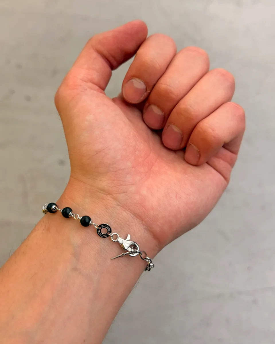 Cesare Paciotti Silver 925 Onyx Spike Bracelet mgJuWIa 2