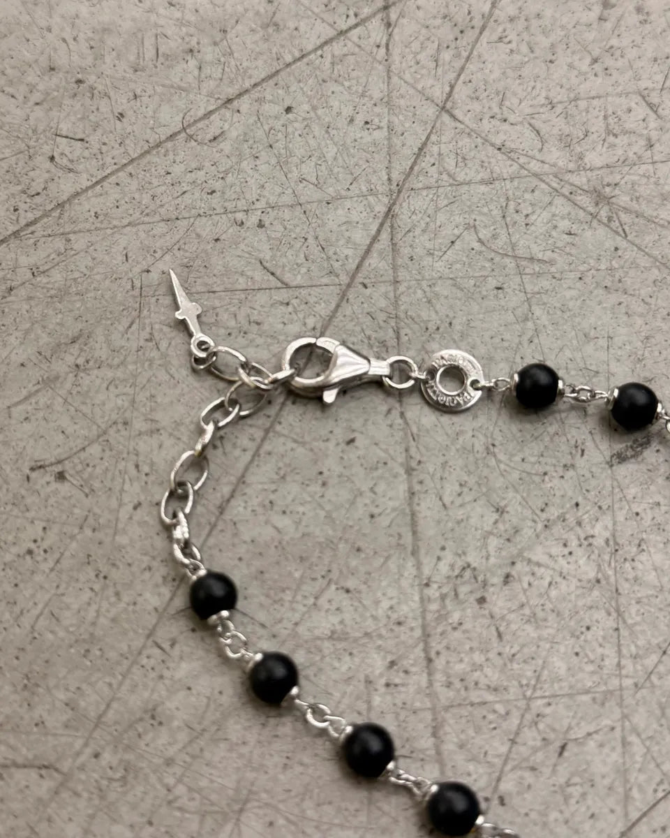 Cesare Paciotti Silver 925 Onyx Spike Bracelet mgJuWIa 4