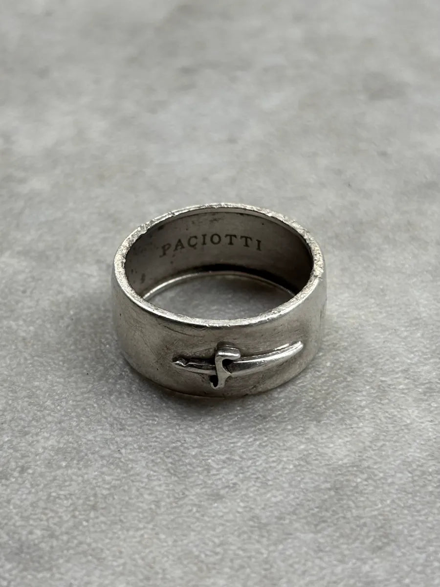 Cesare Paciotti Silver 925 Rhodium Dagger Band Ring xSWebAo 0