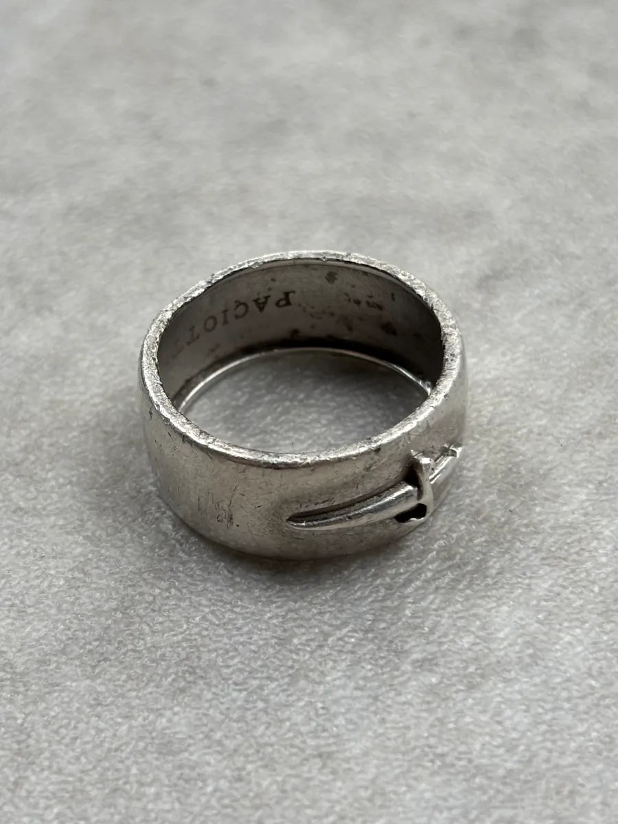 Cesare Paciotti Silver 925 Rhodium Dagger Band Ring xSWebAo 3