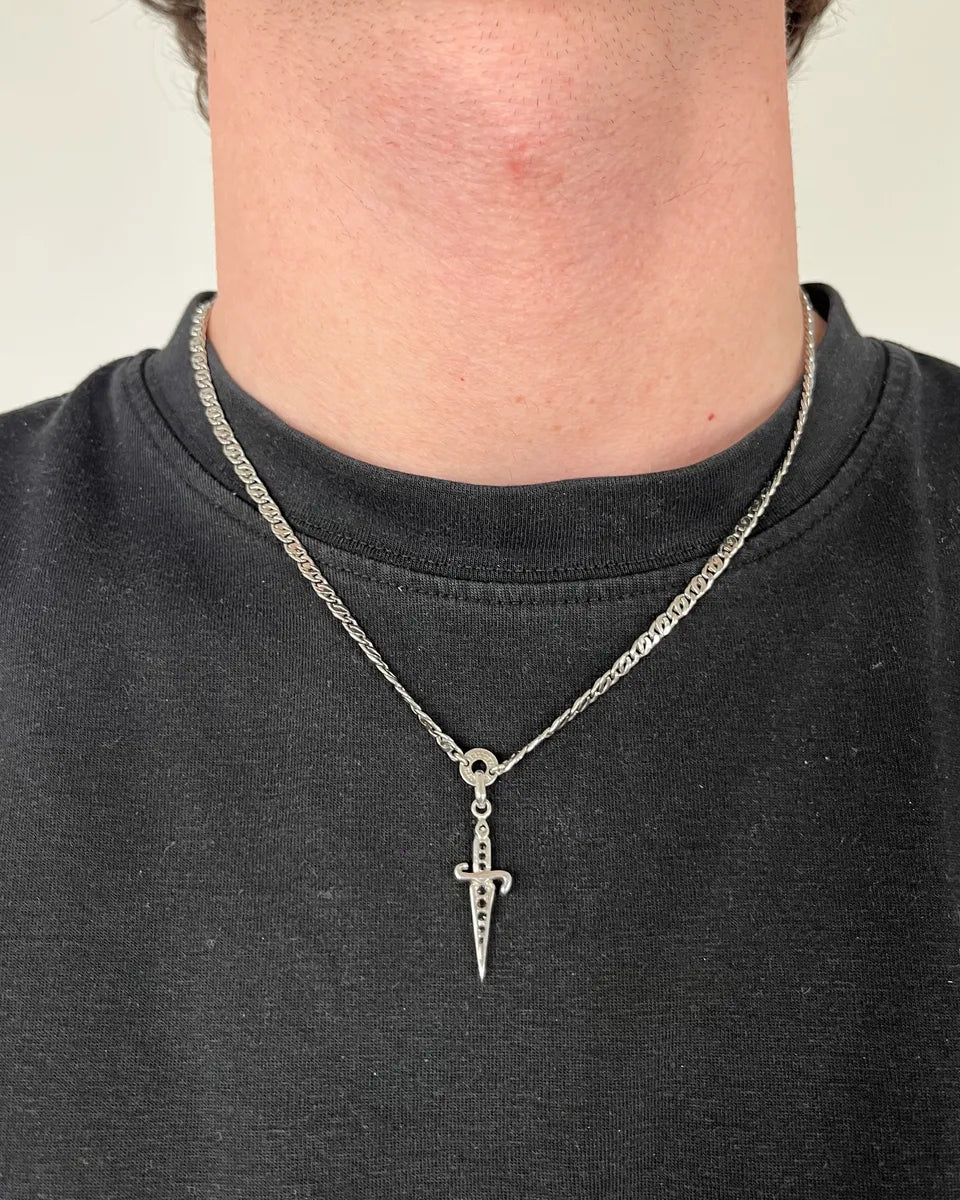 Cesare Paciotti Silver 925 Sterling Silver Sword Pendant Necklace wFpQNWV 1