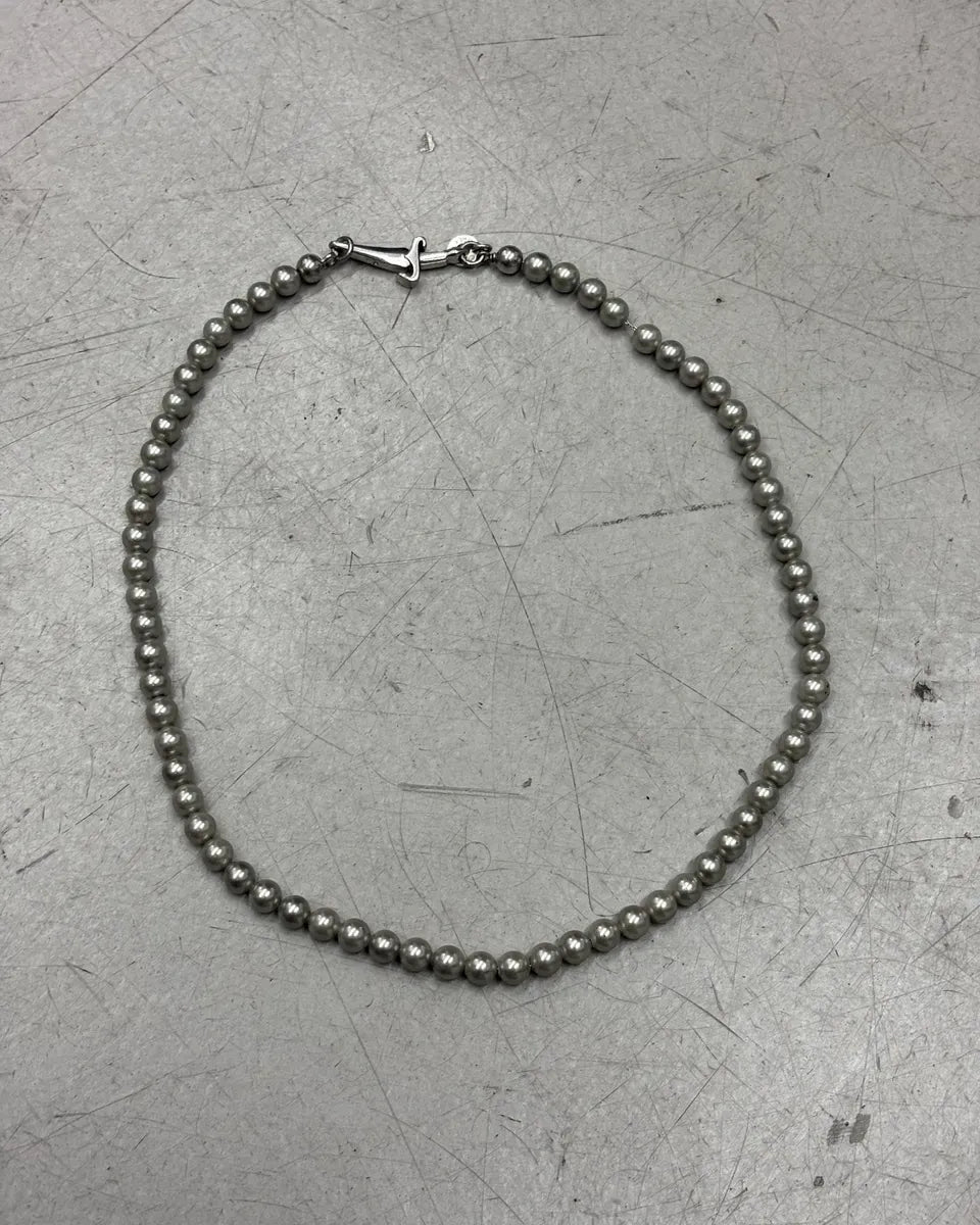 Cesare Paciotti Silver Beaded Dagger Necklace NxAsois 0