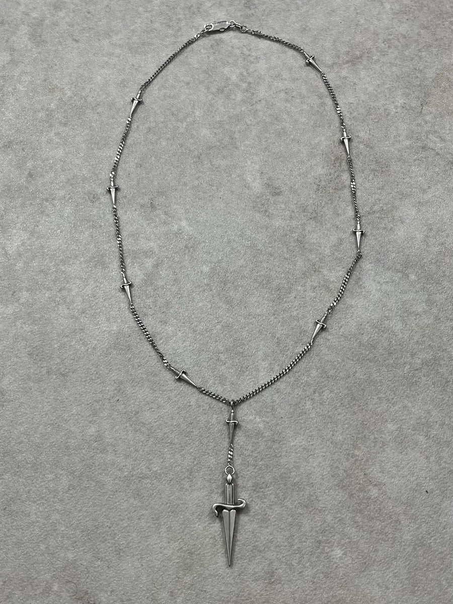 Cesare Paciotti Silver Grey Dagger Necklace cWLJgZw 0