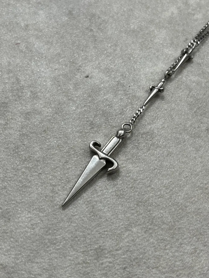 Cesare Paciotti Silver Grey Dagger Necklace cWLJgZw 3