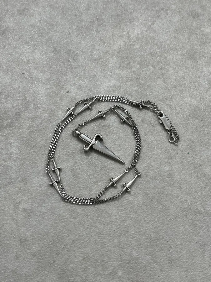 Cesare Paciotti Silver Grey Dagger Necklace cWLJgZw 2