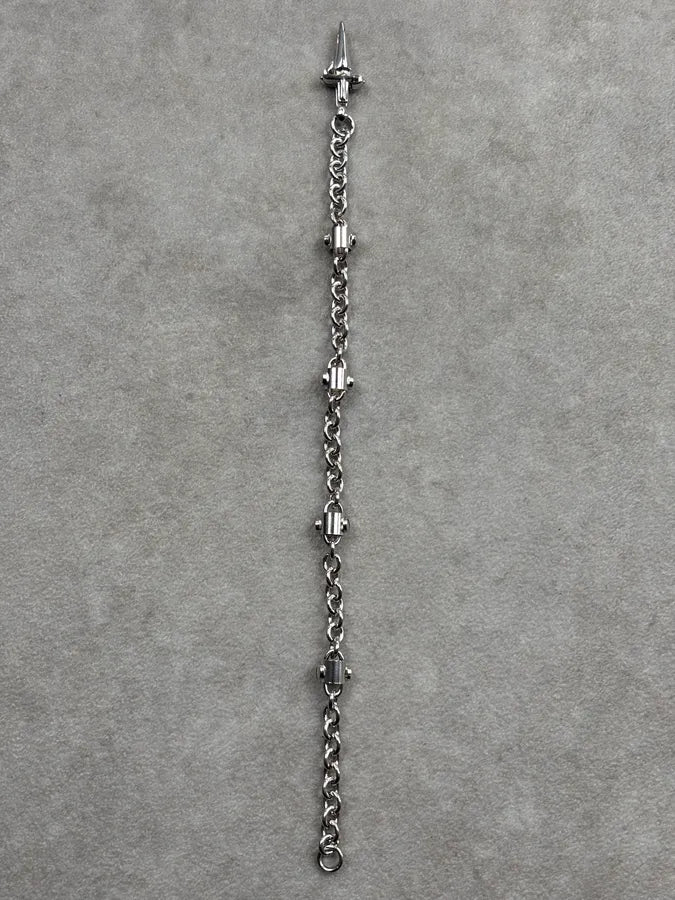 Cesare Paciotti Silver Grey Metal Dagger Charm Bracelet gwMqtzf 6