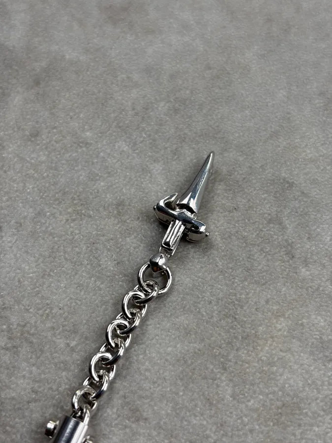 Cesare Paciotti Silver Grey Metal Dagger Charm Bracelet gwMqtzf 7