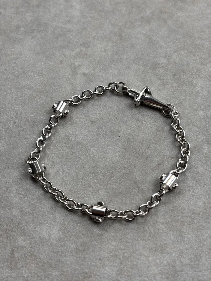 Cesare Paciotti Silver Grey Metal Dagger Charm Bracelet gwMqtzf 3