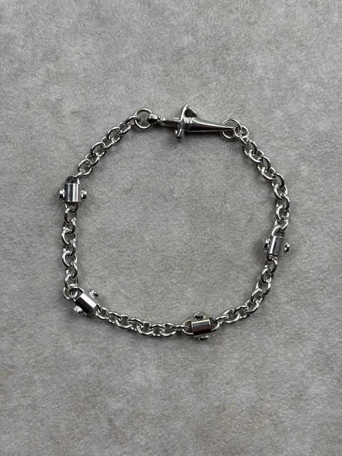 Cesare Paciotti Silver Grey Metal Dagger Charm Bracelet gwMqtzf 0