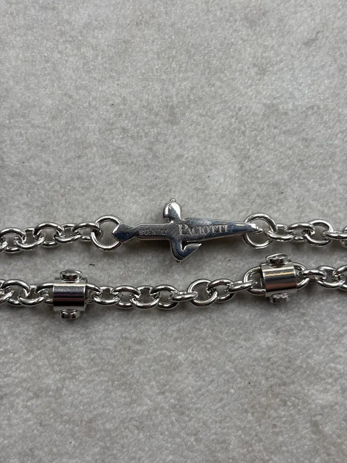 Cesare Paciotti Silver Grey Metal Dagger Charm Bracelet gwMqtzf 5