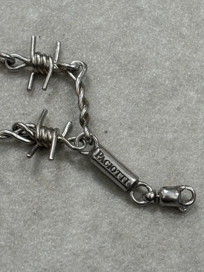Cesare Paciotti Silver Metal Barbed Wire Bracelet  QIBMvbJ 6
