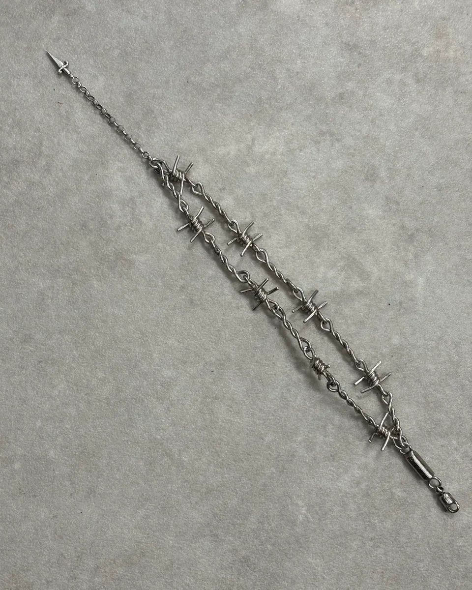 Cesare Paciotti Silver Metal Barbed Wire Bracelet  QIBMvbJ 7