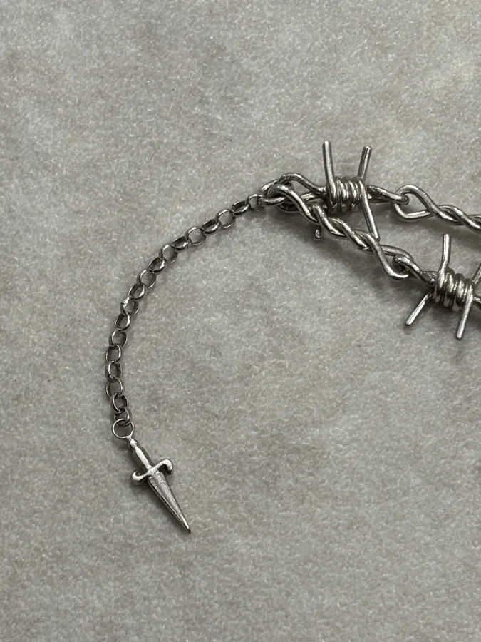 Cesare Paciotti Silver Metal Barbed Wire Bracelet  QIBMvbJ 4