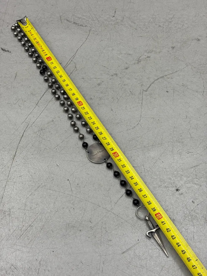 Cesare Paciotti Silver Metal Beaded Necklace RiWJLus 7