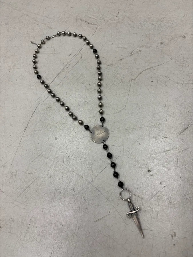 Cesare Paciotti Silver Metal Beaded Necklace RiWJLus 3
