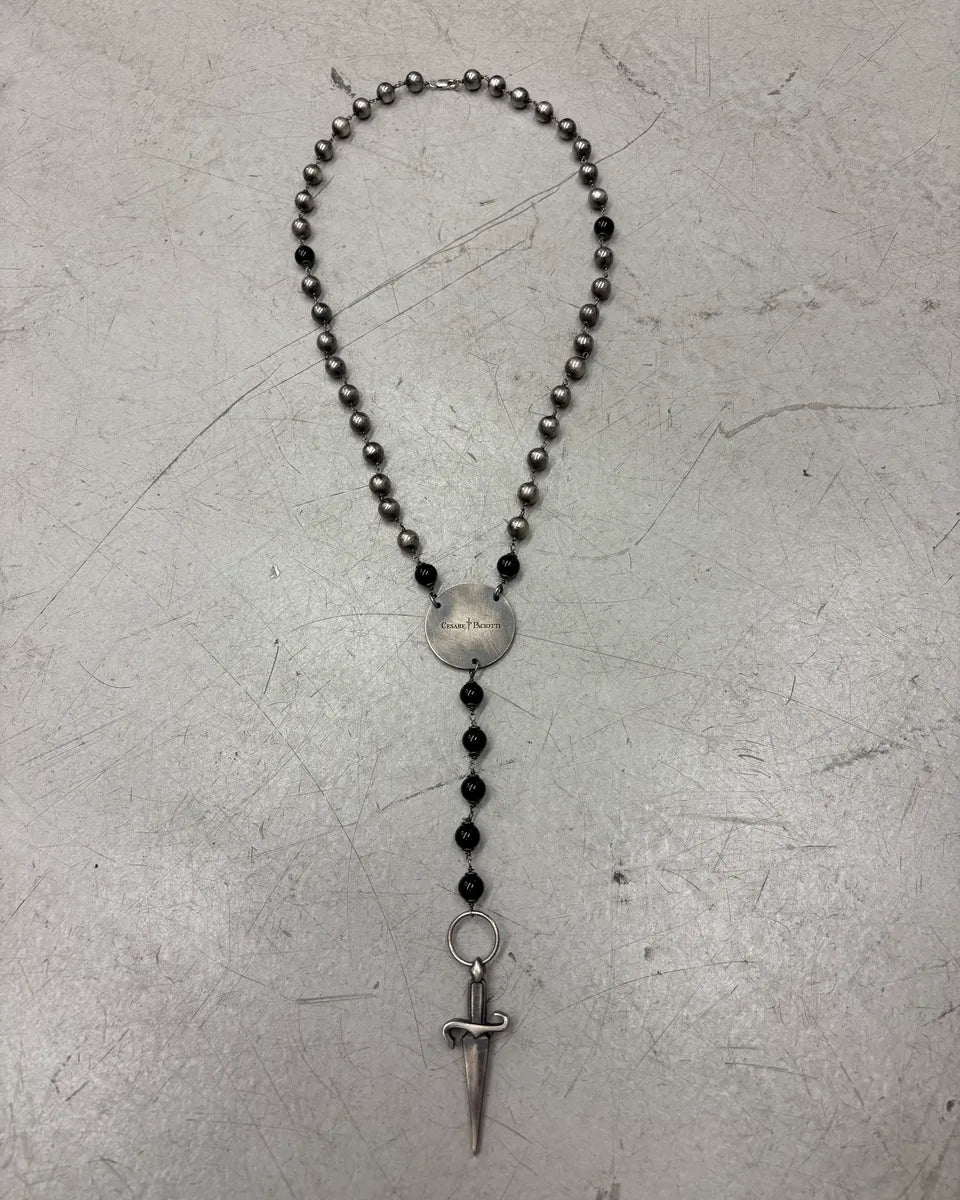 Cesare Paciotti Silver Metal Beaded Necklace RiWJLus 0