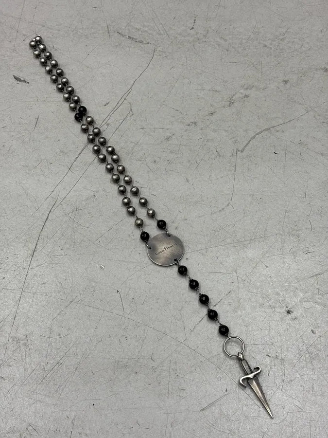 Cesare Paciotti Silver Metal Beaded Necklace RiWJLus 4