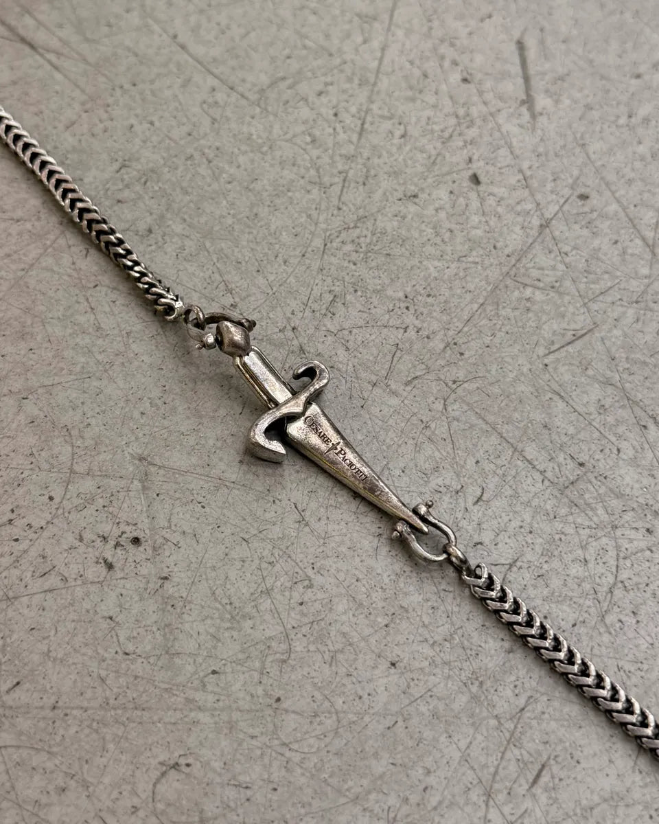 Cesare Paciotti Silver Metal Chain Dagger Bracelet CJFFSek 6