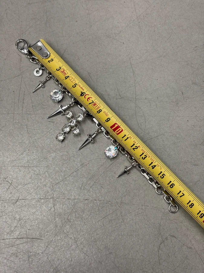 Cesare Paciotti Silver Metal Cross Dagger Bracelet HIaQVZA 6