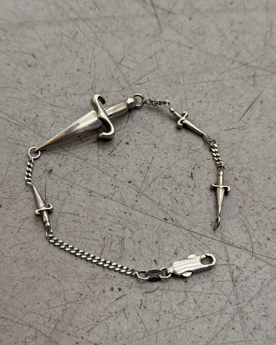 Cesare Paciotti Silver Metal Cross Dagger Bracelet Bogchfl 0