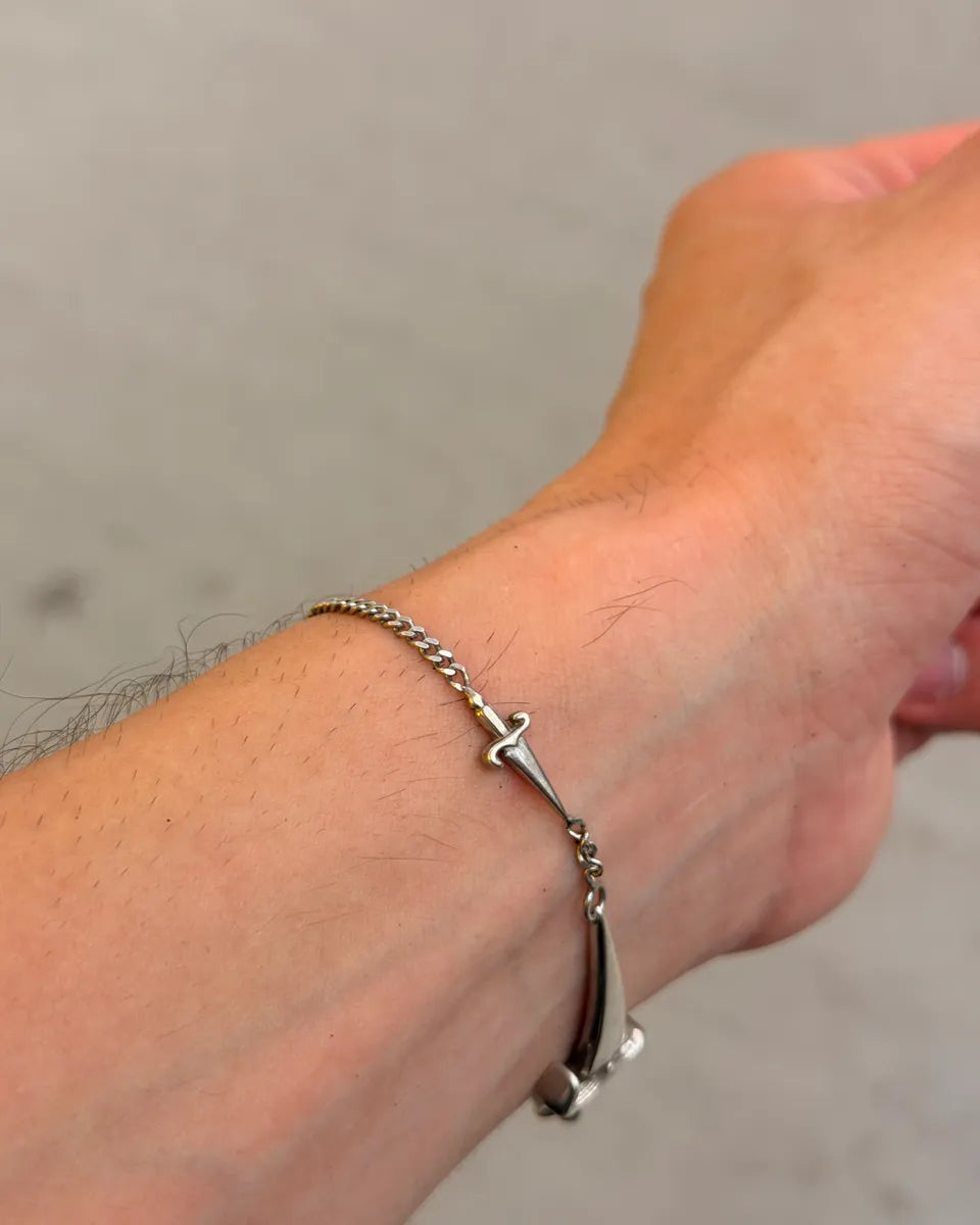 Cesare Paciotti Silver Metal Cross Dagger Bracelet Bogchfl 3