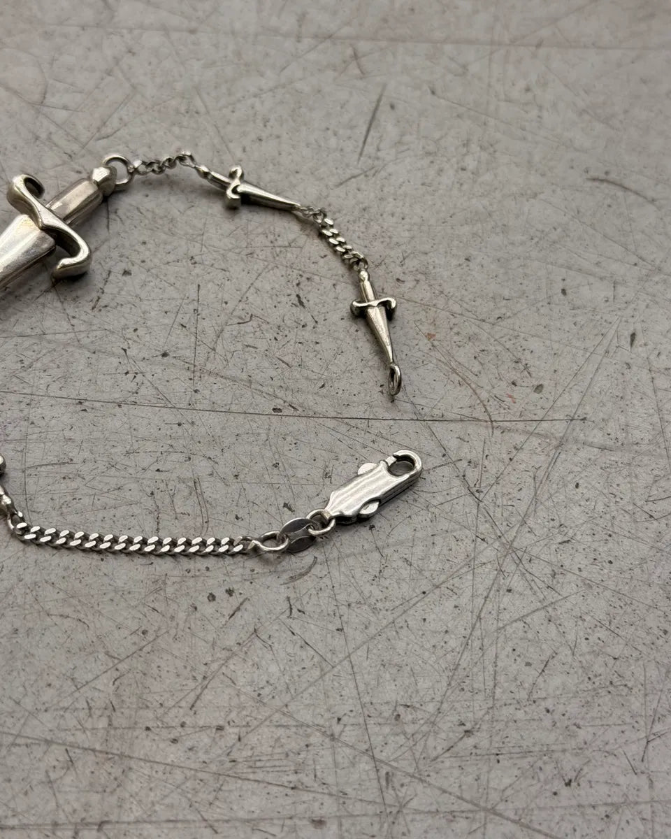 Cesare Paciotti Silver Metal Cross Dagger Bracelet Bogchfl 6
