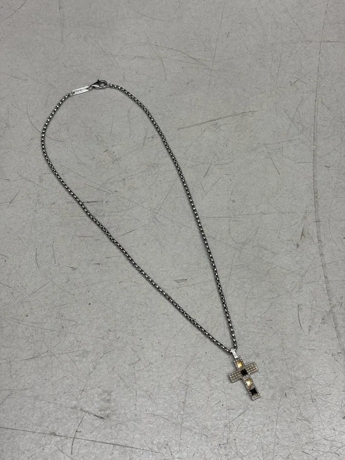 Cesare Paciotti Grey Metal Cross Necklace XhZrOqf 2