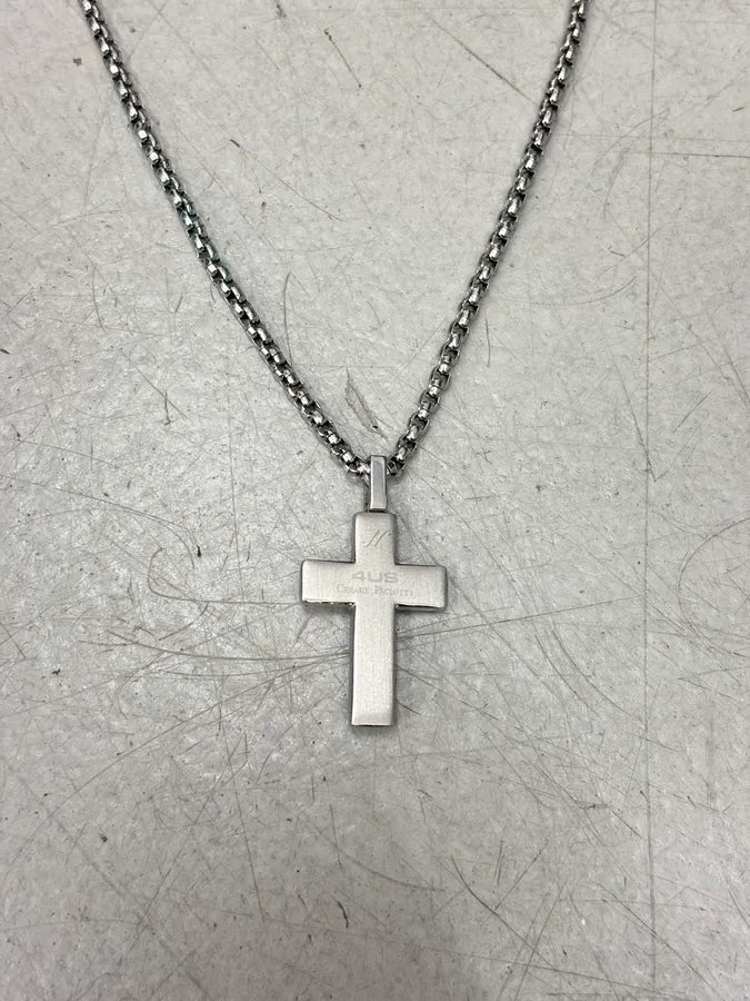Cesare Paciotti Grey Metal Cross Necklace XhZrOqf 5