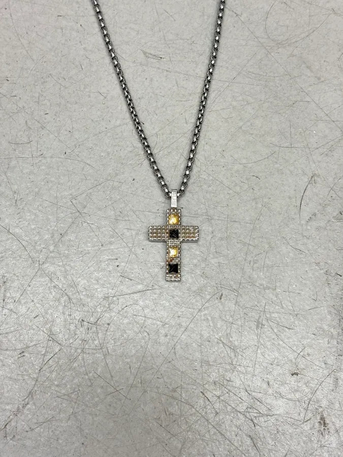 Cesare Paciotti Grey Metal Cross Necklace XhZrOqf 4