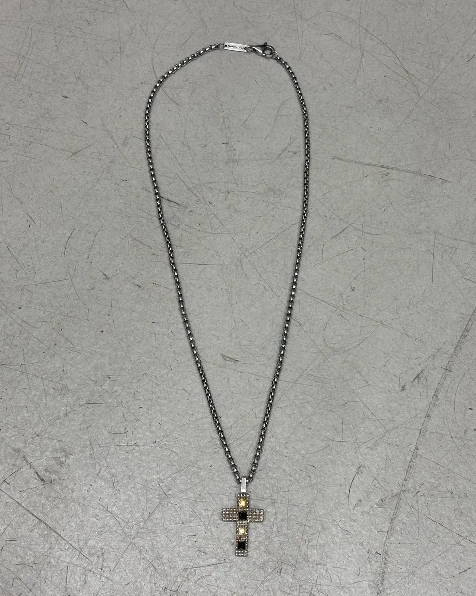 Cesare Paciotti Grey Metal Cross Necklace XhZrOqf 0