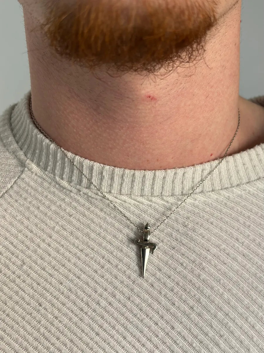 Cesare Paciotti Silver Metal Cross Pendant Necklace PVuVlpG 5