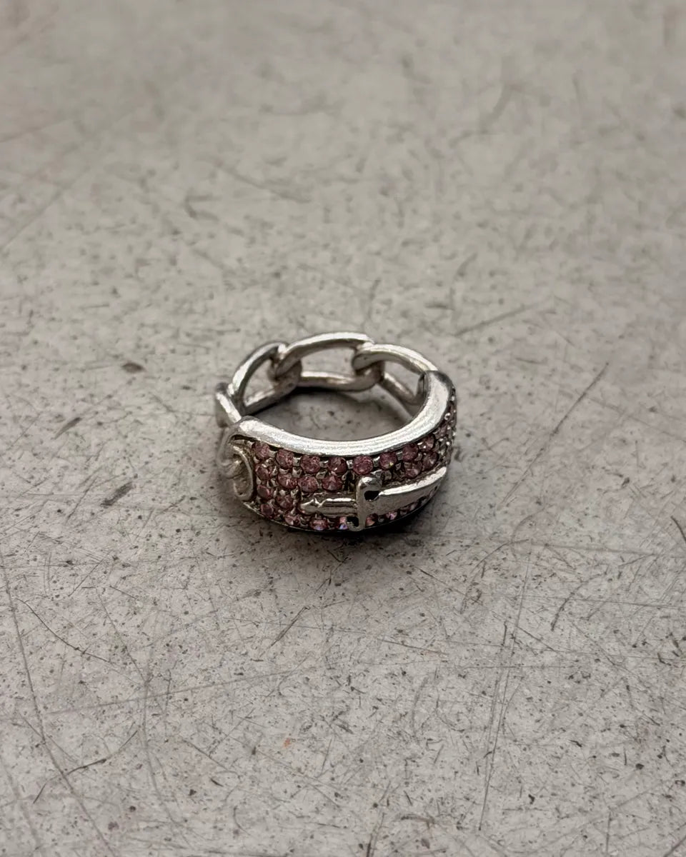 Cesare Paciotti Silver Metal Textured Dagger Ring BgIkONg 0
