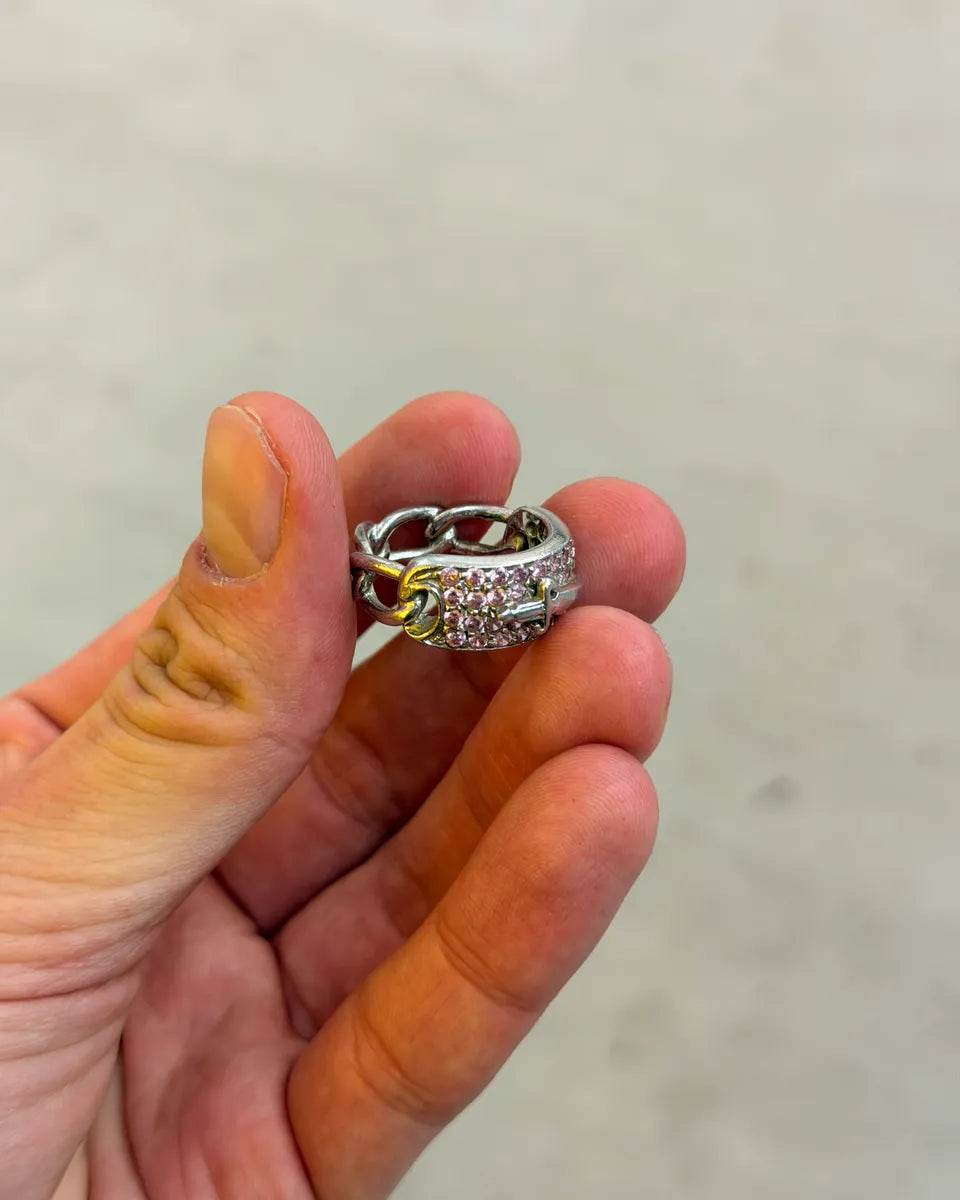 Cesare Paciotti Silver Metal Textured Dagger Ring BgIkONg 3