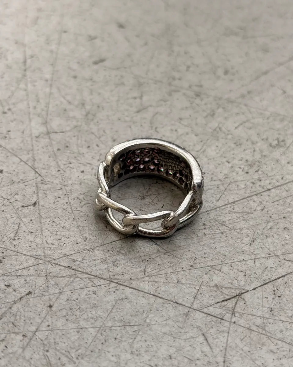 Cesare Paciotti Silver Metal Textured Dagger Ring BgIkONg 5