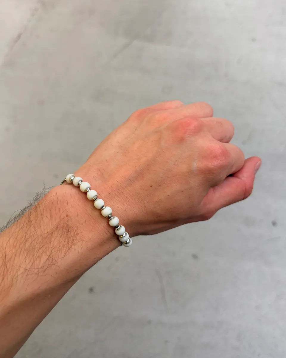 Cesare Paciotti Silver Pearl Dagger Charm Bracelet aLKMMsS 1