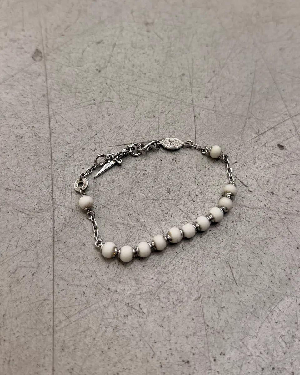 Cesare Paciotti Silver Pearl Dagger Charm Bracelet aLKMMsS 3