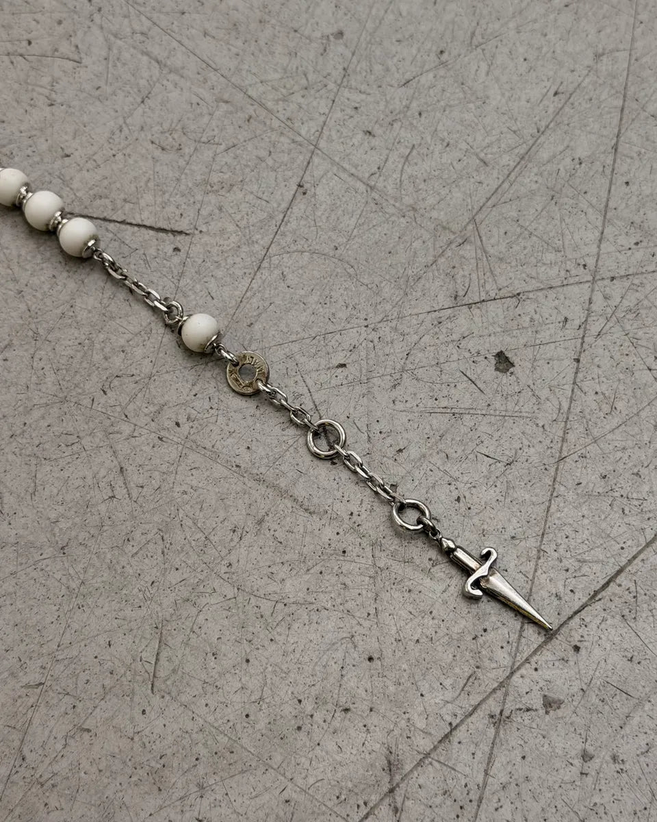 Cesare Paciotti Silver Pearl Dagger Charm Bracelet aLKMMsS 7