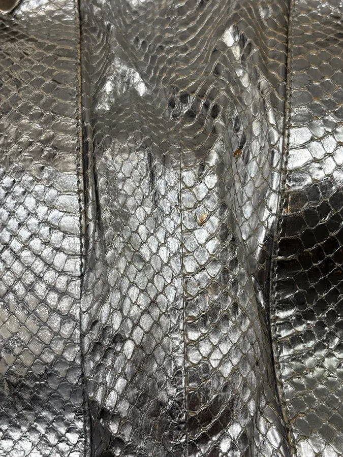 Cesare Paciotti Silver Python Leather Handle Bag OtFYLtn 10