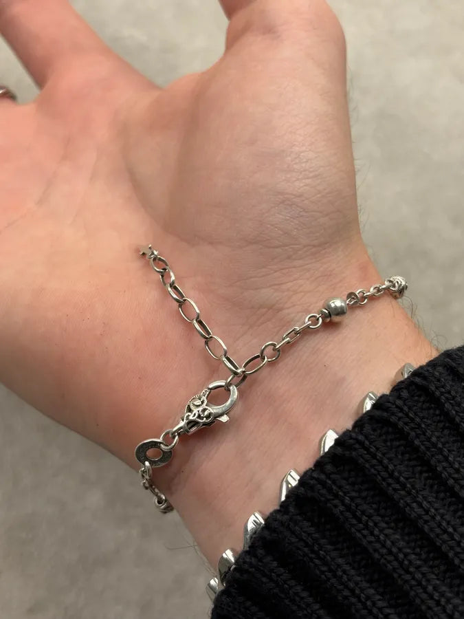Cesare Paciotti Silver Sterling Beaded Dagger Bracelet kDXFiio 2