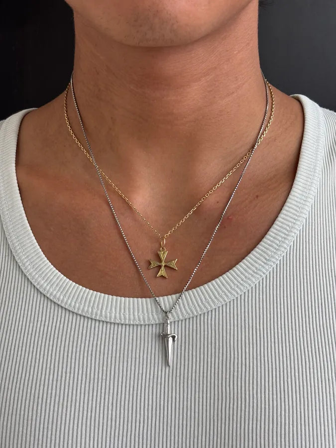 Cesare Paciotti Silver Sterling Silver Sword Pendant Necklace UrqgnCf 1