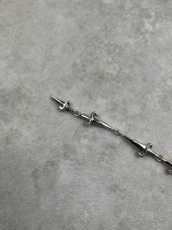 Cesare Paciotti Silver Sterling Spike Dagger Bracelet HOdDonb 5