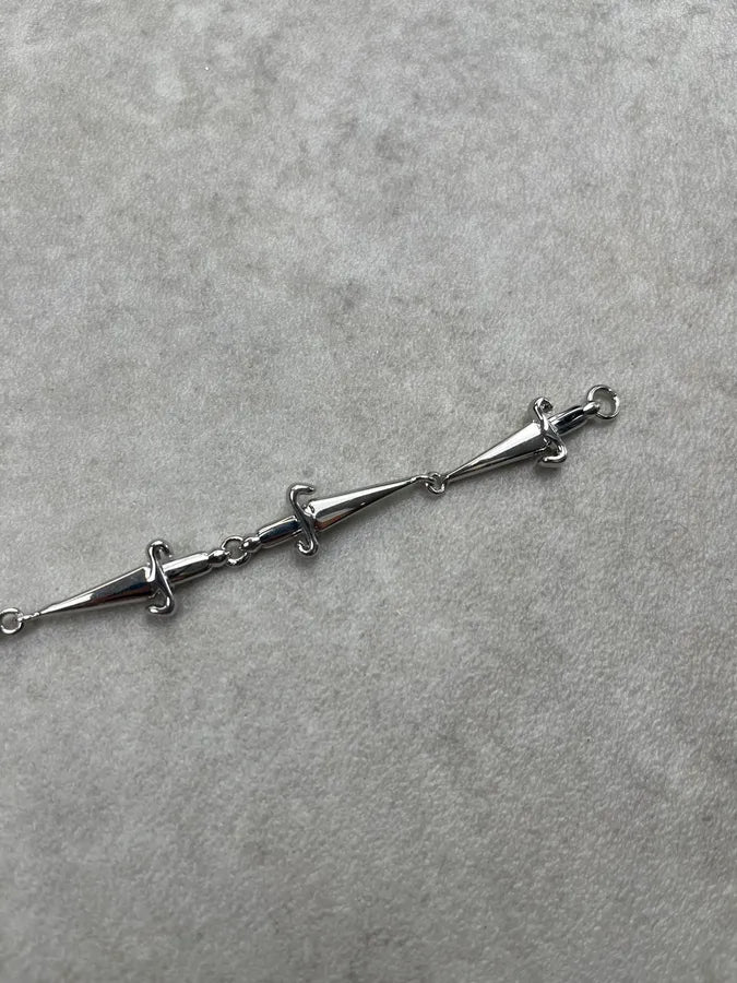 Cesare Paciotti Silver Sterling Spike Dagger Bracelet HOdDonb 6