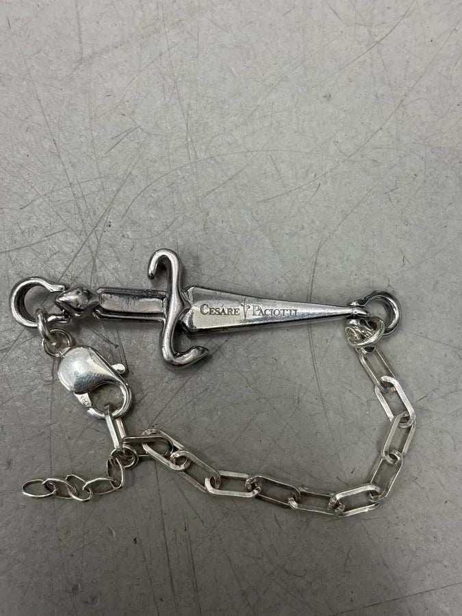 Cesare Paciotti Silver Dagger Chain Bracelet teLGQAc 5