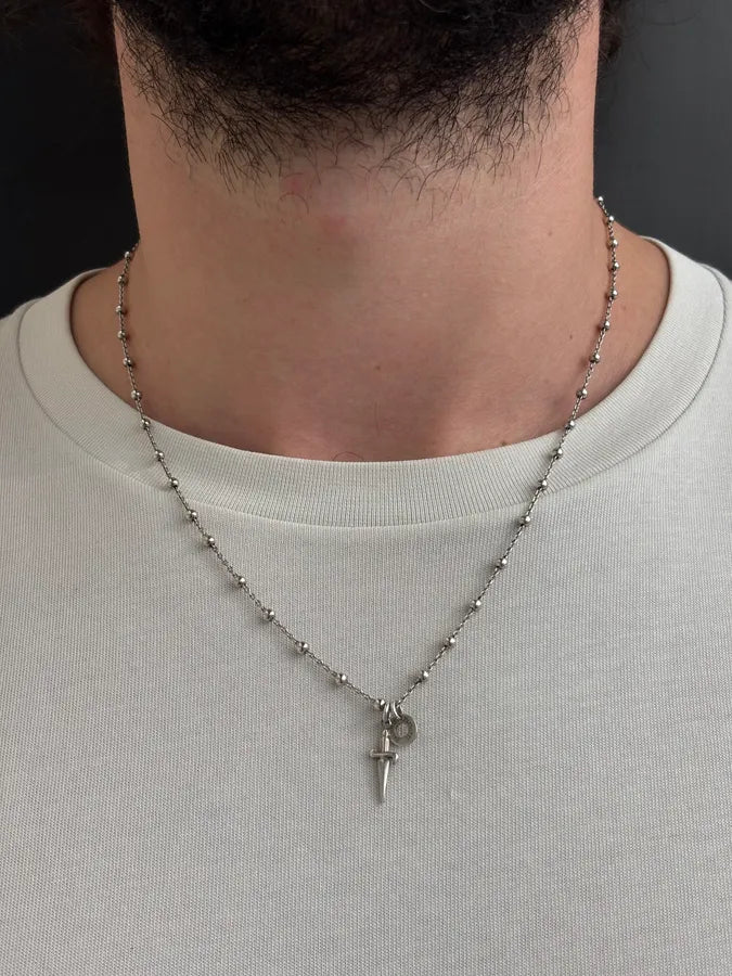 Cesare Paciotti Silver Sword Pendant Necklace TRtkUvz 1