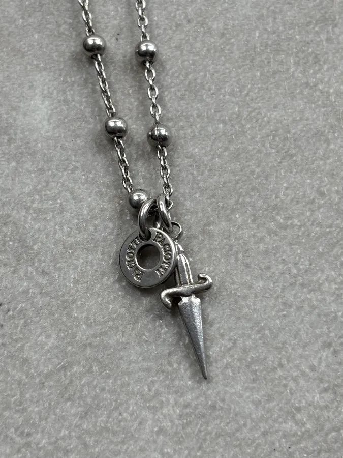 Cesare Paciotti Silver Sword Pendant Necklace TRtkUvz 5