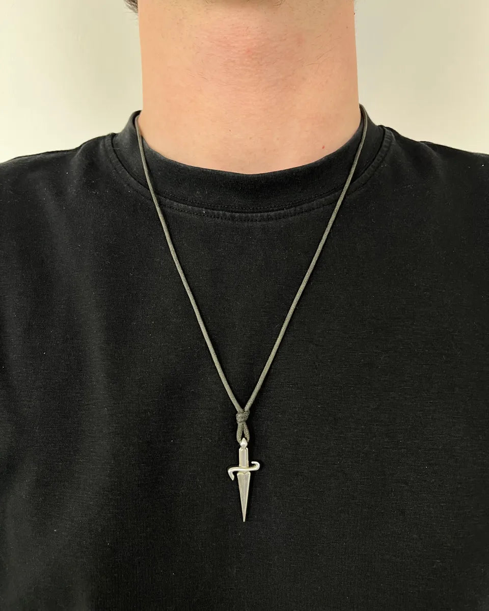 Cesare Paciotti Stainless Still Sword Pendant Necklace YHZQVld 1