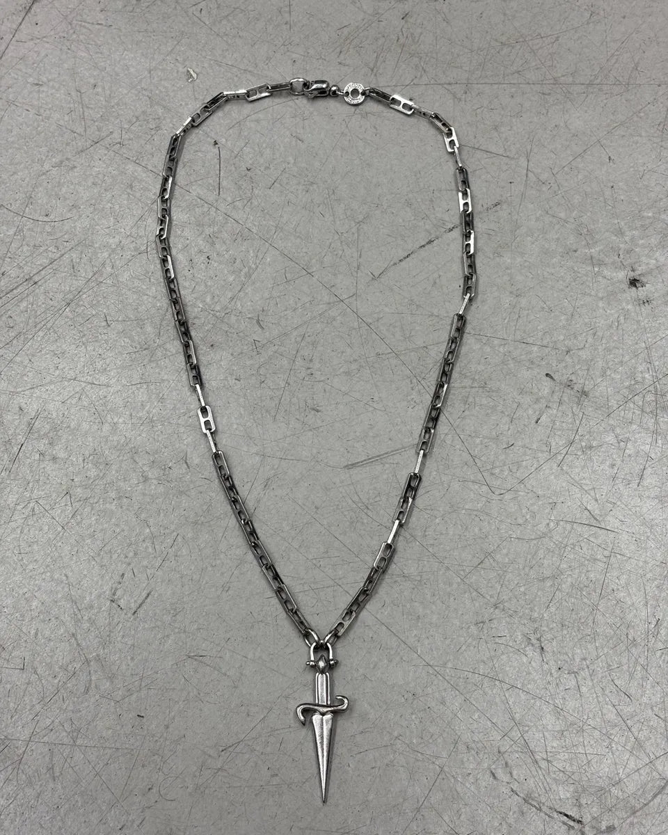 Cesare Paciotti Sterling Silver Chain Dagger Necklace alMHoGJ 0