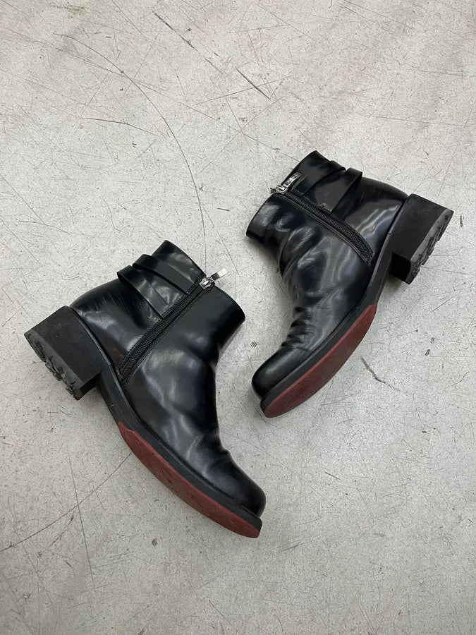 Cesare Paciotti Strap Studded Black Leather Boots cNNocXQ 3